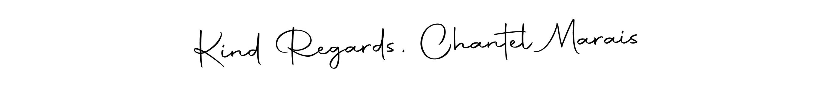 Autography-DOLnW is a professional signature style that is perfect for those who want to add a touch of class to their signature. It is also a great choice for those who want to make their signature more unique. Get Kind Regards, Chantel Marais name to fancy signature for free. Kind Regards, Chantel Marais signature style 10 images and pictures png