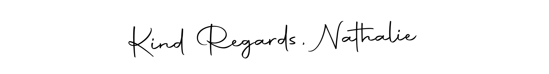Kind Regards, Nathalie stylish signature style. Best Handwritten Sign (Autography-DOLnW) for my name. Handwritten Signature Collection Ideas for my name Kind Regards, Nathalie. Kind Regards, Nathalie signature style 10 images and pictures png