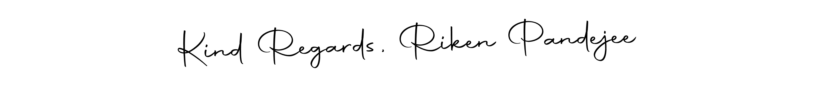 The best way (Autography-DOLnW) to make a short signature is to pick only two or three words in your name. The name Kind Regards, Riken Pandejee include a total of six letters. For converting this name. Kind Regards, Riken Pandejee signature style 10 images and pictures png