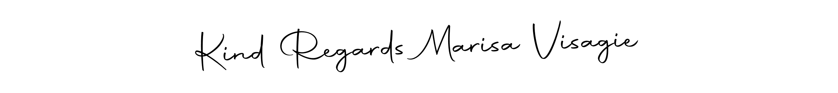 Create a beautiful signature design for name Kind Regards Marisa Visagie. With this signature (Autography-DOLnW) fonts, you can make a handwritten signature for free. Kind Regards Marisa Visagie signature style 10 images and pictures png