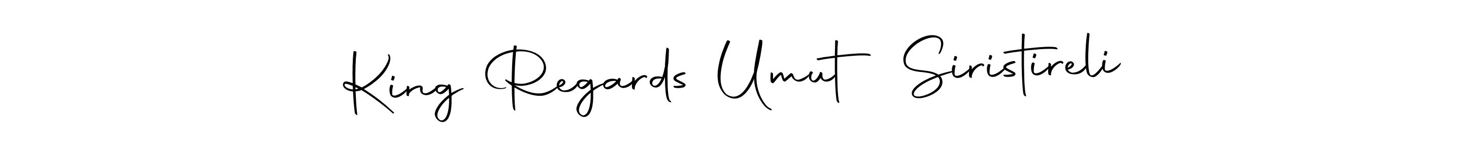 Here are the top 10 professional signature styles for the name King Regards Umut Siristireli. These are the best autograph styles you can use for your name. King Regards Umut Siristireli signature style 10 images and pictures png