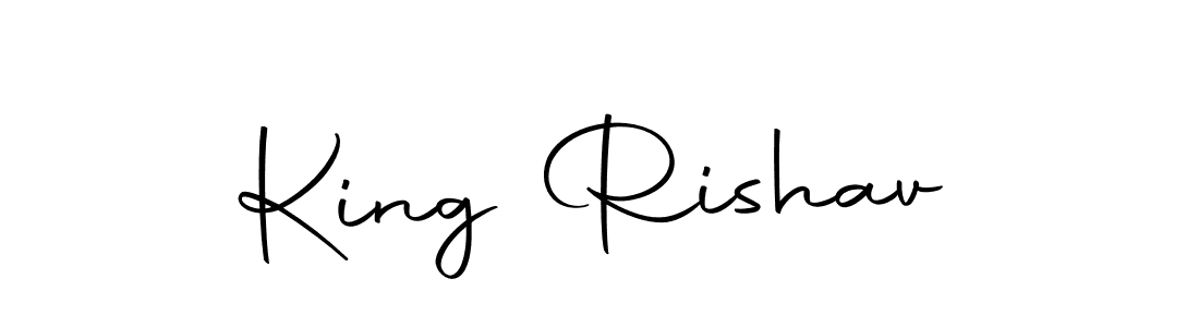 Design your own signature with our free online signature maker. With this signature software, you can create a handwritten (Autography-DOLnW) signature for name King Rishav. King Rishav signature style 10 images and pictures png