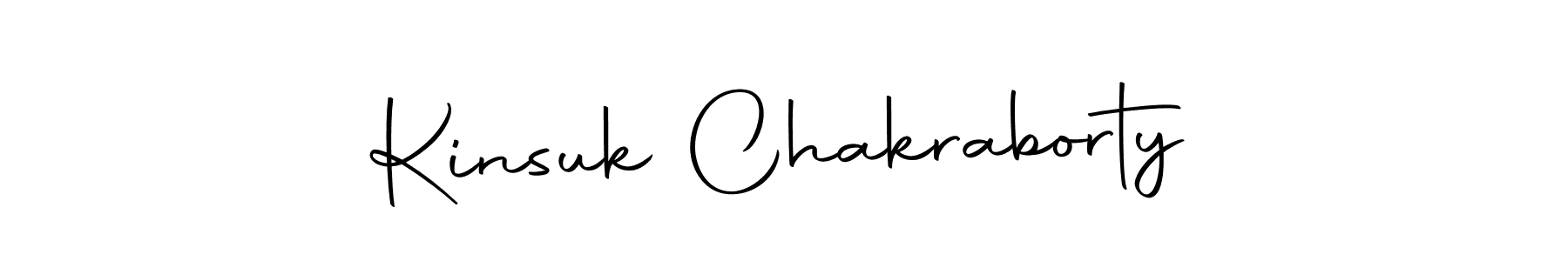 How to make Kinsuk Chakraborty name signature. Use Autography-DOLnW style for creating short signs online. This is the latest handwritten sign. Kinsuk Chakraborty signature style 10 images and pictures png