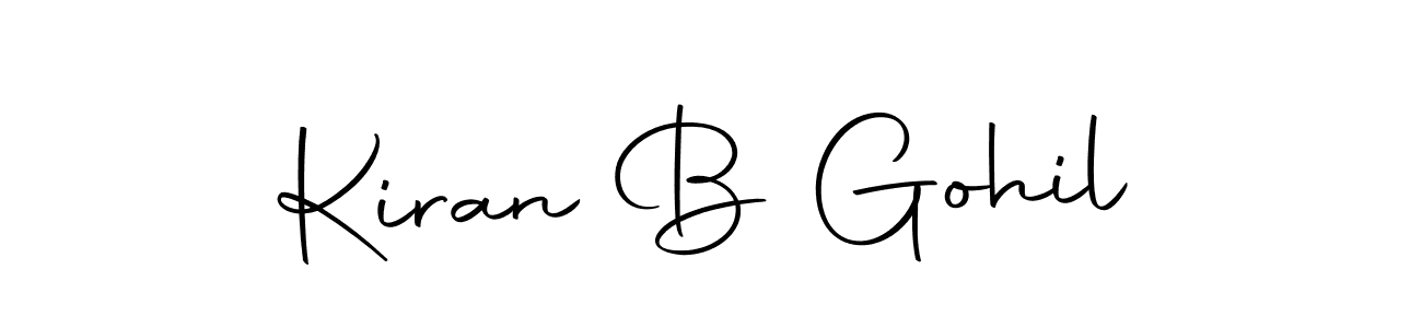 How to make Kiran B Gohil name signature. Use Autography-DOLnW style for creating short signs online. This is the latest handwritten sign. Kiran B Gohil signature style 10 images and pictures png