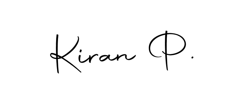 How to make Kiran P. name signature. Use Autography-DOLnW style for creating short signs online. This is the latest handwritten sign. Kiran P. signature style 10 images and pictures png