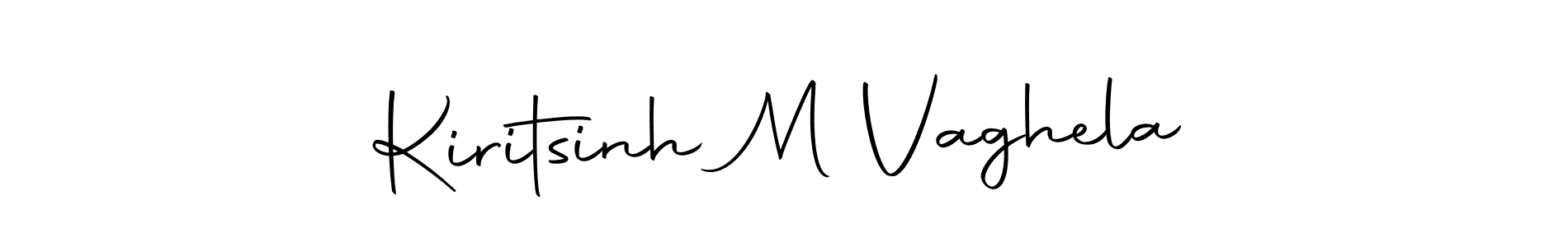 How to make Kiritsinh M Vaghela name signature. Use Autography-DOLnW style for creating short signs online. This is the latest handwritten sign. Kiritsinh M Vaghela signature style 10 images and pictures png