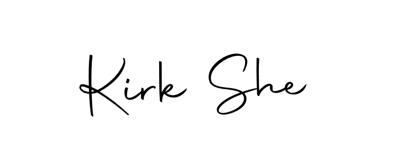 Make a beautiful signature design for name Kirk She. With this signature (Autography-DOLnW) style, you can create a handwritten signature for free. Kirk She signature style 10 images and pictures png