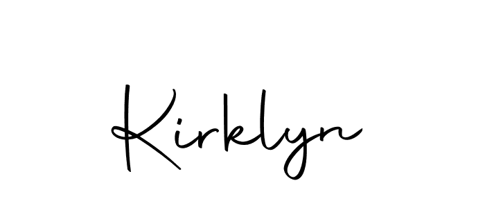 Use a signature maker to create a handwritten signature online. With this signature software, you can design (Autography-DOLnW) your own signature for name Kirklyn. Kirklyn signature style 10 images and pictures png