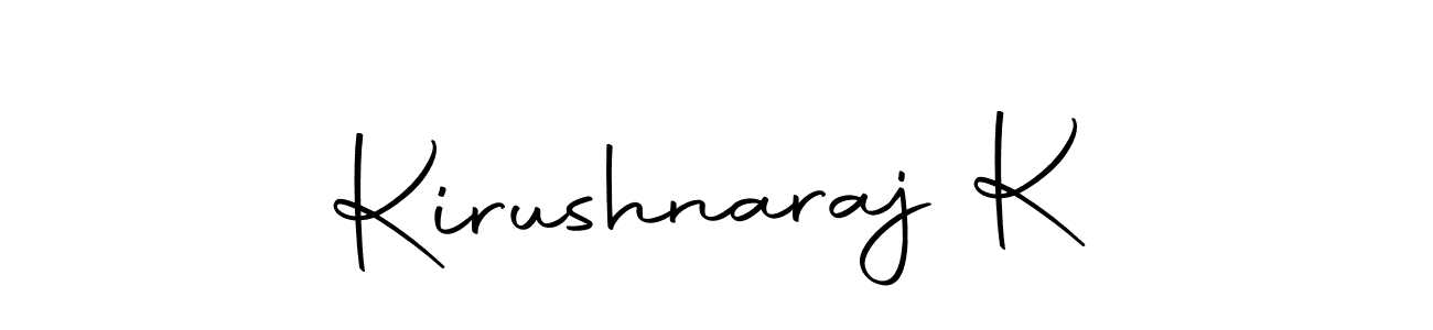 The best way (Autography-DOLnW) to make a short signature is to pick only two or three words in your name. The name Kirushnaraj K include a total of six letters. For converting this name. Kirushnaraj K signature style 10 images and pictures png