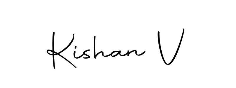How to make Kishan V name signature. Use Autography-DOLnW style for creating short signs online. This is the latest handwritten sign. Kishan V signature style 10 images and pictures png