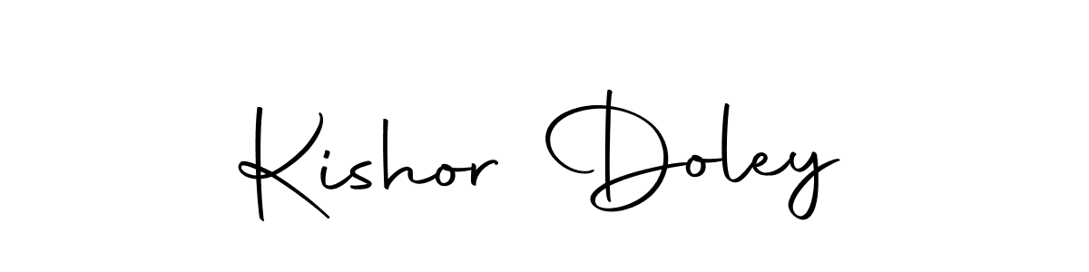 How to make Kishor Doley name signature. Use Autography-DOLnW style for creating short signs online. This is the latest handwritten sign. Kishor Doley signature style 10 images and pictures png