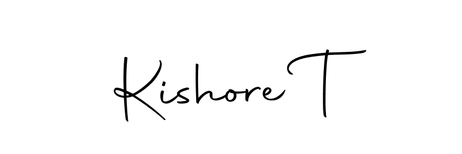 Use a signature maker to create a handwritten signature online. With this signature software, you can design (Autography-DOLnW) your own signature for name Kishore T. Kishore T signature style 10 images and pictures png