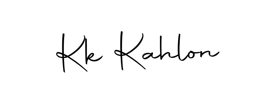 How to make Kk Kahlon name signature. Use Autography-DOLnW style for creating short signs online. This is the latest handwritten sign. Kk Kahlon signature style 10 images and pictures png