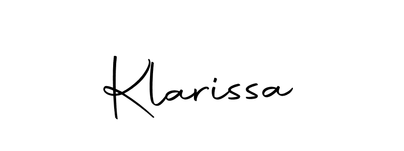 Design your own signature with our free online signature maker. With this signature software, you can create a handwritten (Autography-DOLnW) signature for name Klarissa. Klarissa signature style 10 images and pictures png