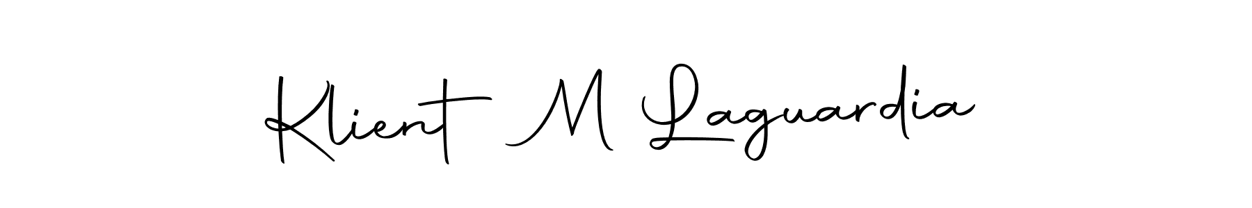 How to make Klient M Laguardia name signature. Use Autography-DOLnW style for creating short signs online. This is the latest handwritten sign. Klient M Laguardia signature style 10 images and pictures png