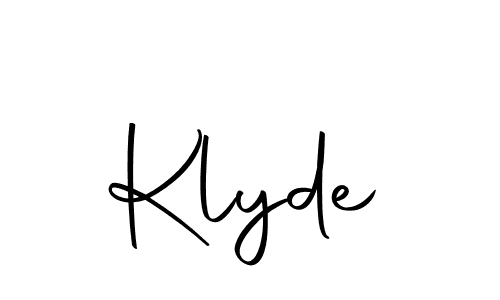 Design your own signature with our free online signature maker. With this signature software, you can create a handwritten (Autography-DOLnW) signature for name Klyde. Klyde signature style 10 images and pictures png