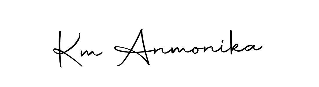 Create a beautiful signature design for name Km Anmonika. With this signature (Autography-DOLnW) fonts, you can make a handwritten signature for free. Km Anmonika signature style 10 images and pictures png