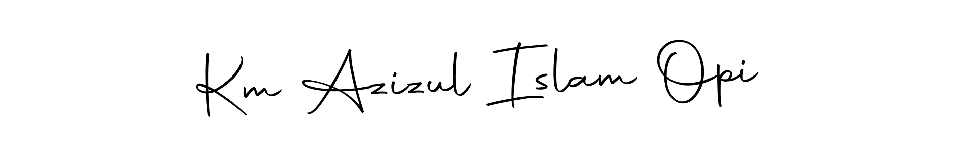 You should practise on your own different ways (Autography-DOLnW) to write your name (Km Azizul Islam Opi) in signature. don't let someone else do it for you. Km Azizul Islam Opi signature style 10 images and pictures png