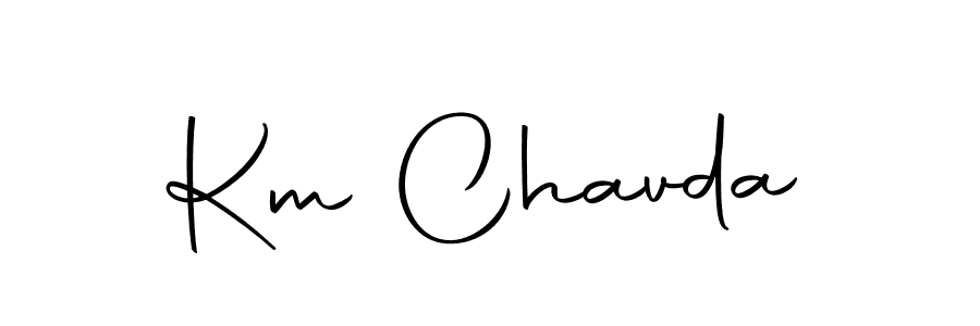 Create a beautiful signature design for name Km Chavda. With this signature (Autography-DOLnW) fonts, you can make a handwritten signature for free. Km Chavda signature style 10 images and pictures png