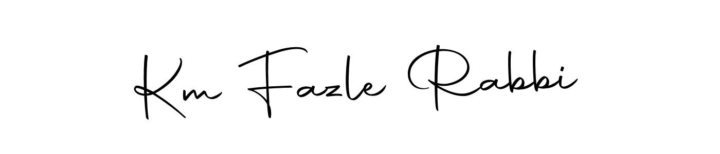 Design your own signature with our free online signature maker. With this signature software, you can create a handwritten (Autography-DOLnW) signature for name Km Fazle Rabbi. Km Fazle Rabbi signature style 10 images and pictures png