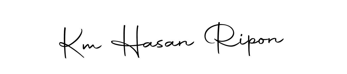 The best way (Autography-DOLnW) to make a short signature is to pick only two or three words in your name. The name Km Hasan Ripon include a total of six letters. For converting this name. Km Hasan Ripon signature style 10 images and pictures png