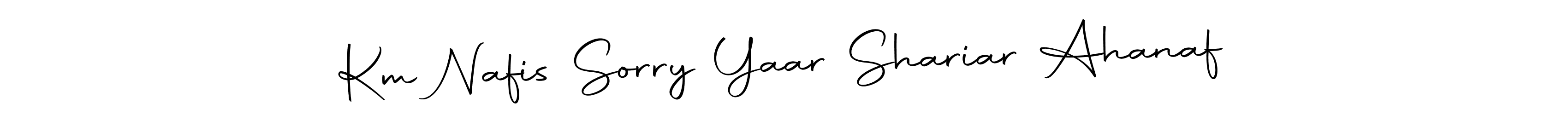 Make a beautiful signature design for name Km Nafis Sorry Yaar Shariar Ahanaf. With this signature (Autography-DOLnW) style, you can create a handwritten signature for free. Km Nafis Sorry Yaar Shariar Ahanaf signature style 10 images and pictures png