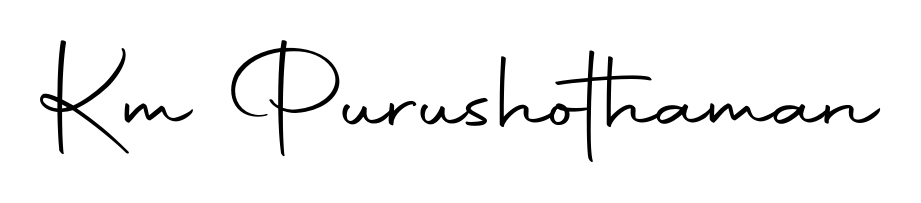 Give your name Km Purushothaman an exquisite flair with the Autography-DOLnW script font. Ideal for contracts, resumes, and formal letterheads. Km Purushothaman signature style 10 images and pictures png