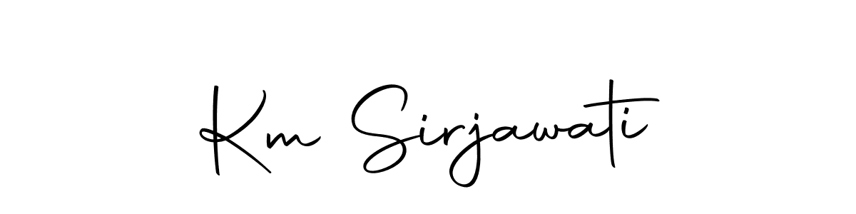 Make a beautiful signature design for name Km Sirjawati. With this signature (Autography-DOLnW) style, you can create a handwritten signature for free. Km Sirjawati signature style 10 images and pictures png