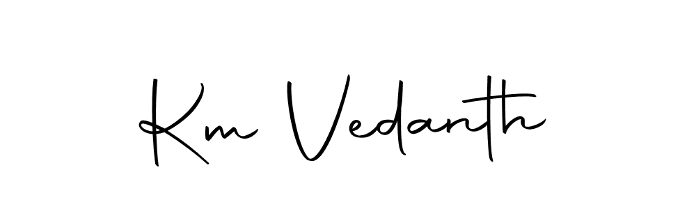 Make a beautiful signature design for name Km Vedanth. With this signature (Autography-DOLnW) style, you can create a handwritten signature for free. Km Vedanth signature style 10 images and pictures png