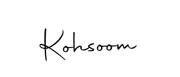 Use a signature maker to create a handwritten signature online. With this signature software, you can design (Autography-DOLnW) your own signature for name Kohsoom. Kohsoom signature style 10 images and pictures png