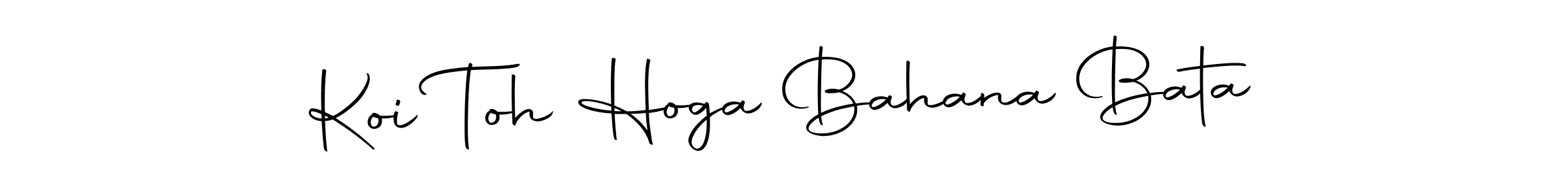 Similarly Autography-DOLnW is the best handwritten signature design. Signature creator online .You can use it as an online autograph creator for name Koi Toh Hoga Bahana Bata. Koi Toh Hoga Bahana Bata signature style 10 images and pictures png