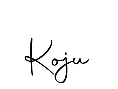 Use a signature maker to create a handwritten signature online. With this signature software, you can design (Autography-DOLnW) your own signature for name Koju. Koju signature style 10 images and pictures png