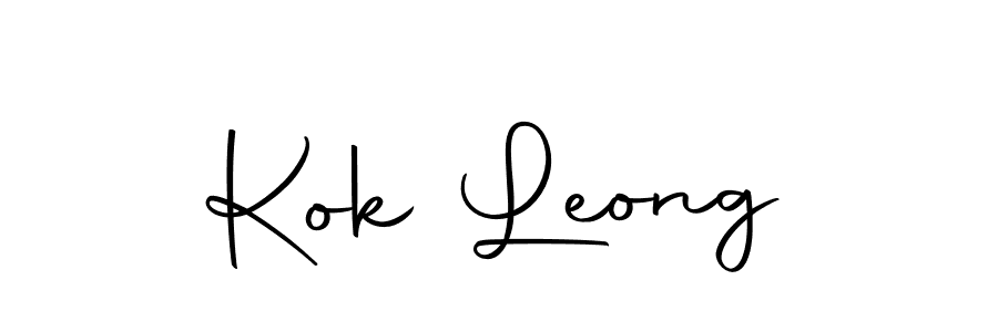 How to make Kok Leong name signature. Use Autography-DOLnW style for creating short signs online. This is the latest handwritten sign. Kok Leong signature style 10 images and pictures png