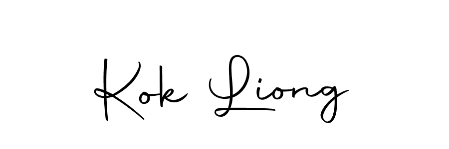 Use a signature maker to create a handwritten signature online. With this signature software, you can design (Autography-DOLnW) your own signature for name Kok Liong. Kok Liong signature style 10 images and pictures png