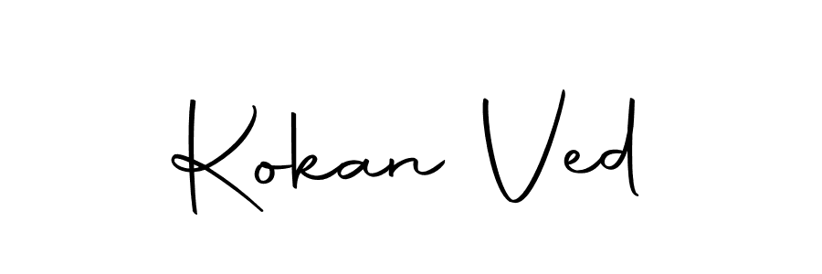 How to make Kokan Ved name signature. Use Autography-DOLnW style for creating short signs online. This is the latest handwritten sign. Kokan Ved signature style 10 images and pictures png