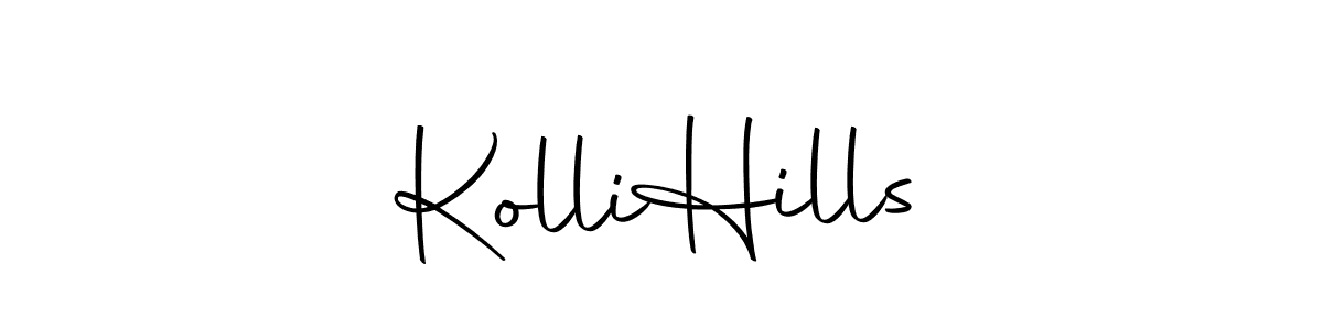 Make a short Kolli  Hills signature style. Manage your documents anywhere anytime using Autography-DOLnW. Create and add eSignatures, submit forms, share and send files easily. Kolli  Hills signature style 10 images and pictures png