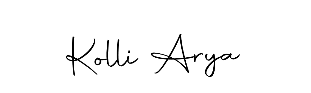 if you are searching for the best signature style for your name Kolli Arya. so please give up your signature search. here we have designed multiple signature styles  using Autography-DOLnW. Kolli Arya signature style 10 images and pictures png