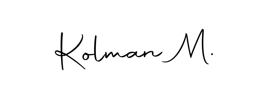 if you are searching for the best signature style for your name Kolman M.. so please give up your signature search. here we have designed multiple signature styles  using Autography-DOLnW. Kolman M. signature style 10 images and pictures png