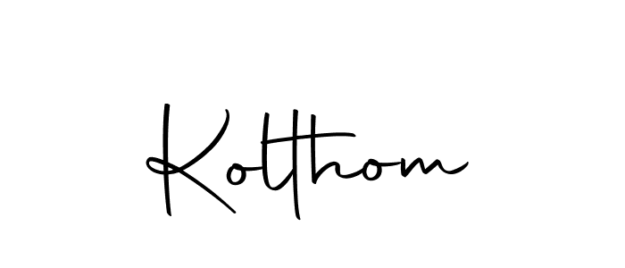Create a beautiful signature design for name Kolthom. With this signature (Autography-DOLnW) fonts, you can make a handwritten signature for free. Kolthom signature style 10 images and pictures png