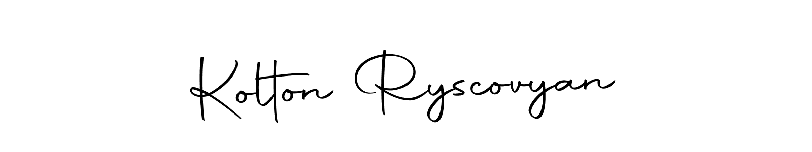Design your own signature with our free online signature maker. With this signature software, you can create a handwritten (Autography-DOLnW) signature for name Kolton Ryscovyan. Kolton Ryscovyan signature style 10 images and pictures png