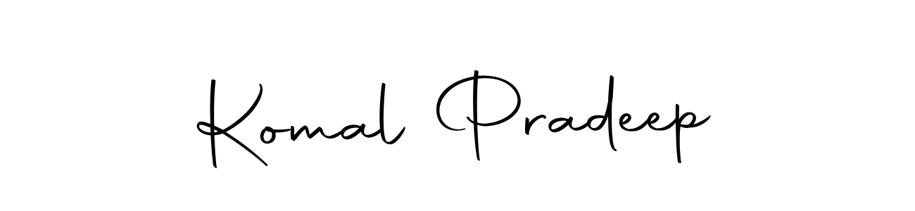 How to make Komal Pradeep name signature. Use Autography-DOLnW style for creating short signs online. This is the latest handwritten sign. Komal Pradeep signature style 10 images and pictures png