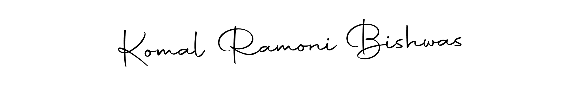 You should practise on your own different ways (Autography-DOLnW) to write your name (Komal Ramoni Bishwas) in signature. don't let someone else do it for you. Komal Ramoni Bishwas signature style 10 images and pictures png