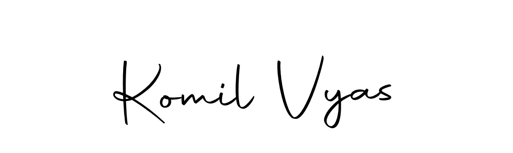 Also we have Komil Vyas name is the best signature style. Create professional handwritten signature collection using Autography-DOLnW autograph style. Komil Vyas signature style 10 images and pictures png