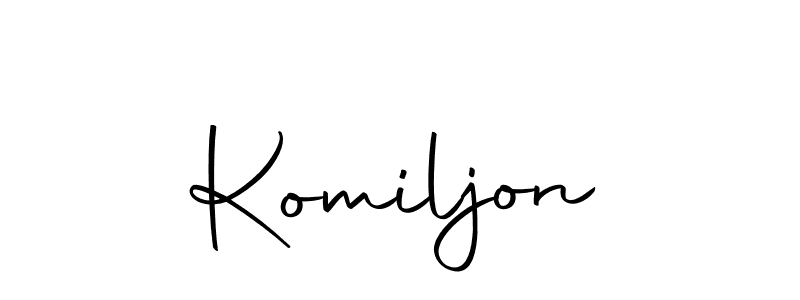 Make a beautiful signature design for name Komiljon. With this signature (Autography-DOLnW) style, you can create a handwritten signature for free. Komiljon signature style 10 images and pictures png