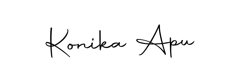 How to make Konika Apu name signature. Use Autography-DOLnW style for creating short signs online. This is the latest handwritten sign. Konika Apu signature style 10 images and pictures png