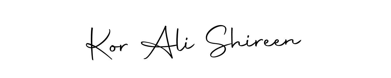 Also we have Kor Ali Shireen name is the best signature style. Create professional handwritten signature collection using Autography-DOLnW autograph style. Kor Ali Shireen signature style 10 images and pictures png