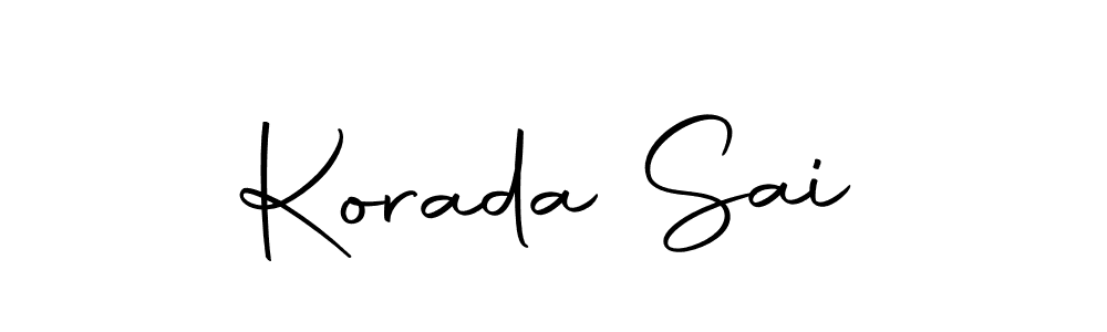 The best way (Autography-DOLnW) to make a short signature is to pick only two or three words in your name. The name Korada Sai include a total of six letters. For converting this name. Korada Sai signature style 10 images and pictures png