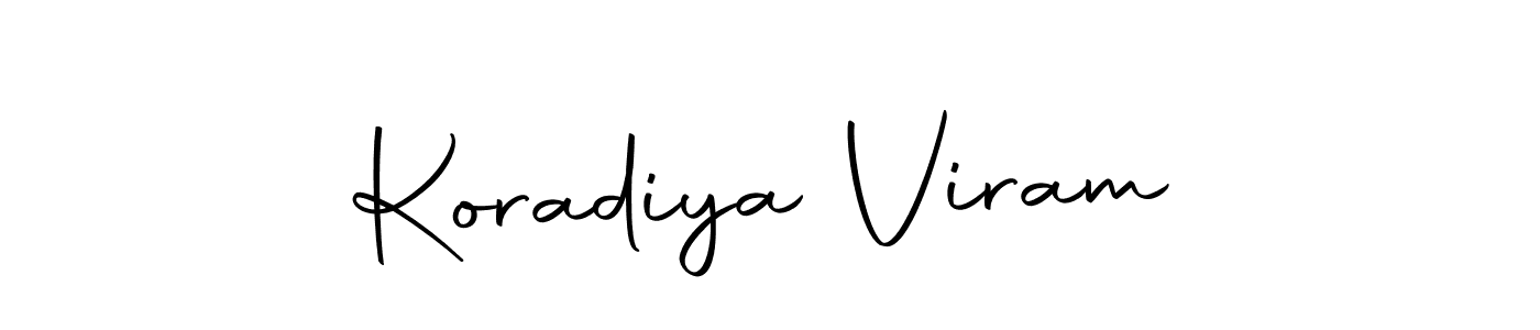 Create a beautiful signature design for name Koradiya Viram. With this signature (Autography-DOLnW) fonts, you can make a handwritten signature for free. Koradiya Viram signature style 10 images and pictures png