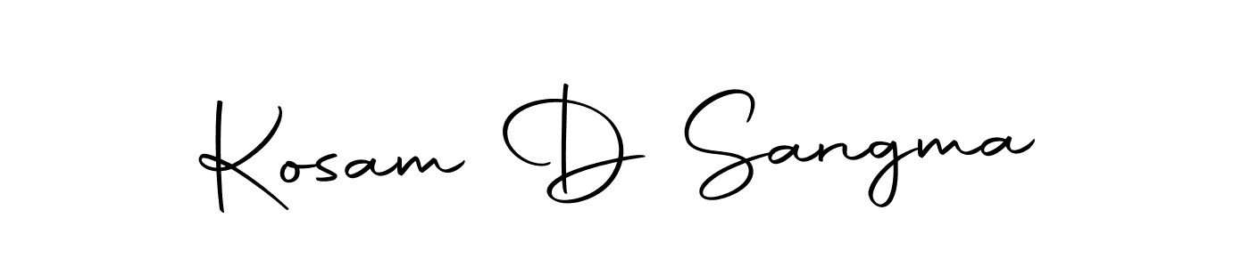 How to make Kosam D Sangma name signature. Use Autography-DOLnW style for creating short signs online. This is the latest handwritten sign. Kosam D Sangma signature style 10 images and pictures png