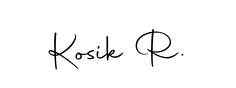 How to make Kosik R. name signature. Use Autography-DOLnW style for creating short signs online. This is the latest handwritten sign. Kosik R. signature style 10 images and pictures png